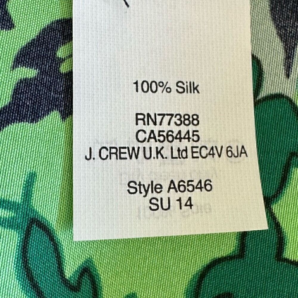 J CREW Gemstone Floral 100% Silk Top BlouseNew NWT SZ 6 #2009 - Picture 11 of 14